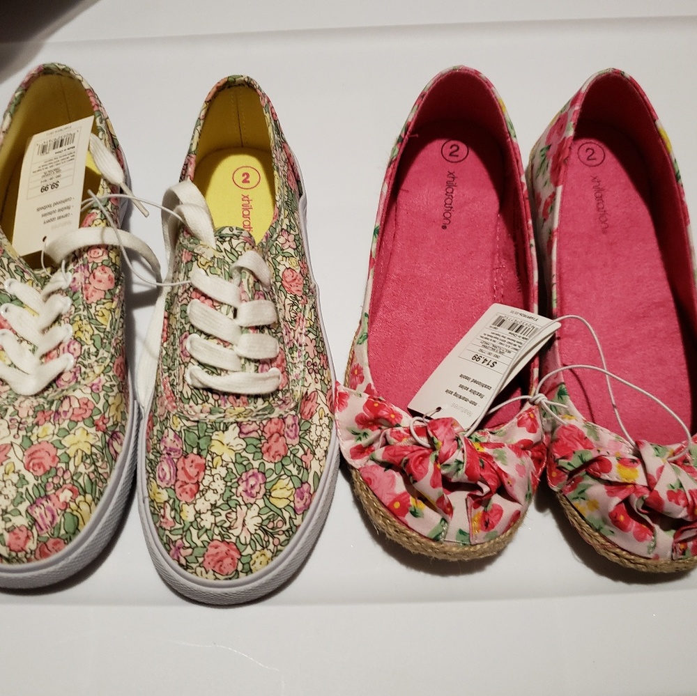 NWT Xhilaration Girls size 2 shoe bundle